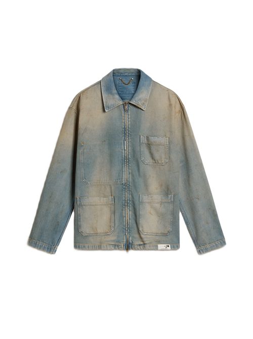 Golden Goose Zip-Up Denim Shirt Jacket  Golden Goose | GMP01941P00208250491 LIGHT BLUE